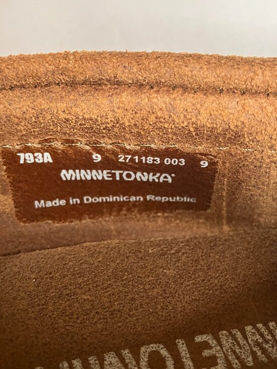 Minnetonka Men\'s Tie Tread Moccasins Brown Ruff Suede Size 9 NWOB Slip On Loafer main image 9